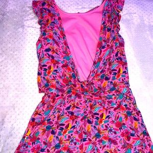 Girls romper with pink tee